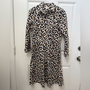 J. Crew Leopard Print Dress - Black, Brown, Cream